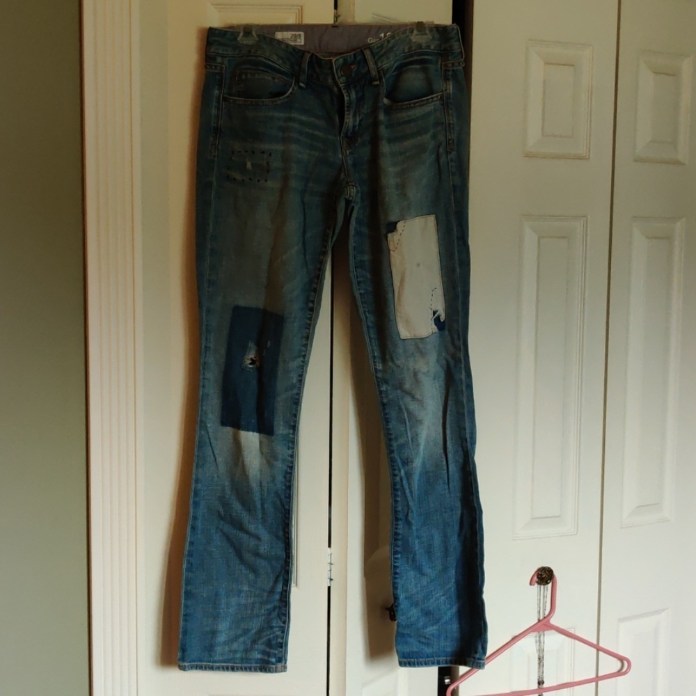 Gap Real Straight Patchwork Jeans